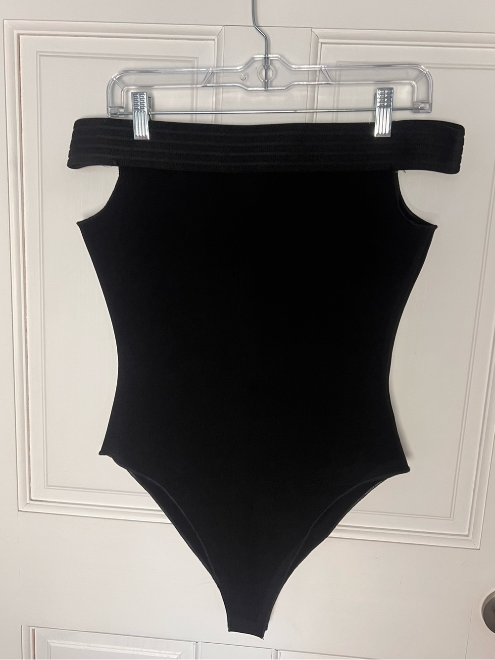 Zara Black Off-The-Shoulder Stretch Bodysuit